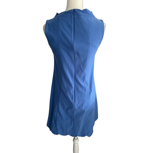 SARA CAMPBELL Blue Scalloped Shift Dress Size 4 - Picture 8 of 11